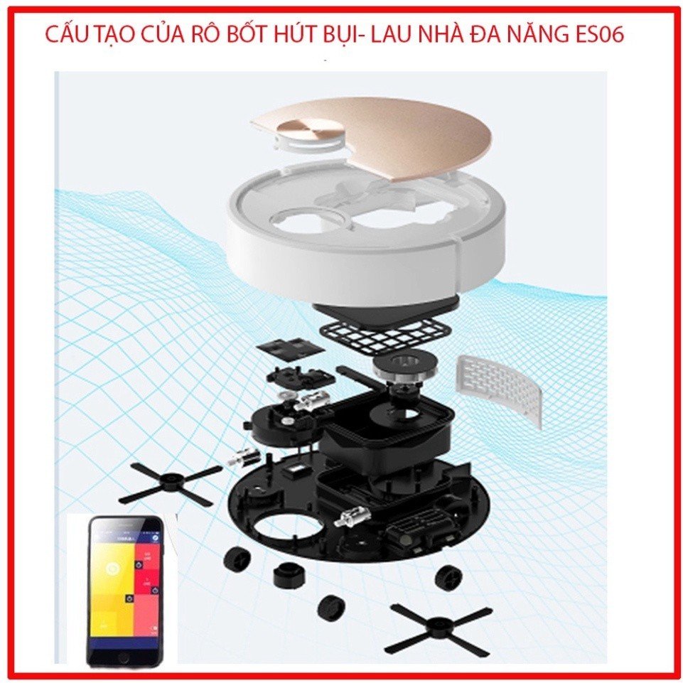 Robot hút bụi thông mình lau nhà tự động ES300 - Hàng nhập khẩu, chất lượng cao