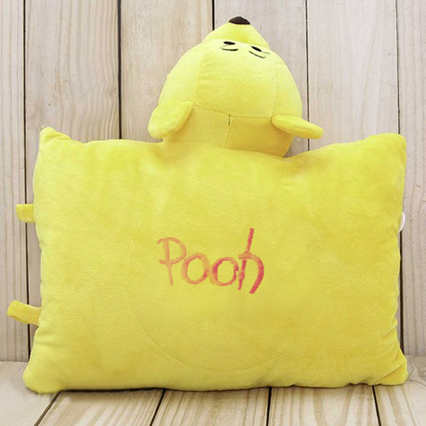 Gối Đi Xe Máy Hình Gấu Pooh Vàng Gx01 (Tặng 1 Móc Khóa Dây Da Pu Đính Đá Lấp Lánh Màu Ngẫu Nhiên)