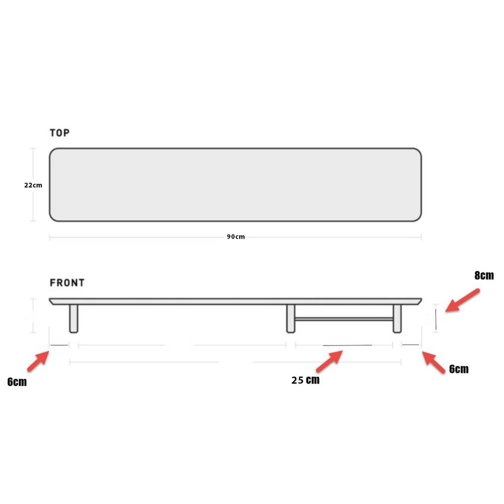 Kệ để màn hình máy tính, laptop - bằng gỗ Sồi loại có vân đẹp