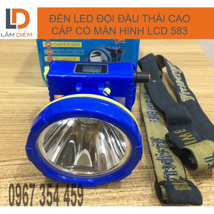 Đèn led đội đầu pin sạc USB siêu bền có màn hình LCD 583 - 200W