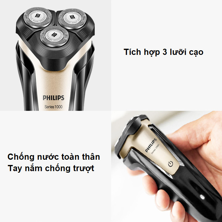 Máy cạo râu khô và ướt cao cấp Philips S1020 - Hàng Chính hãng