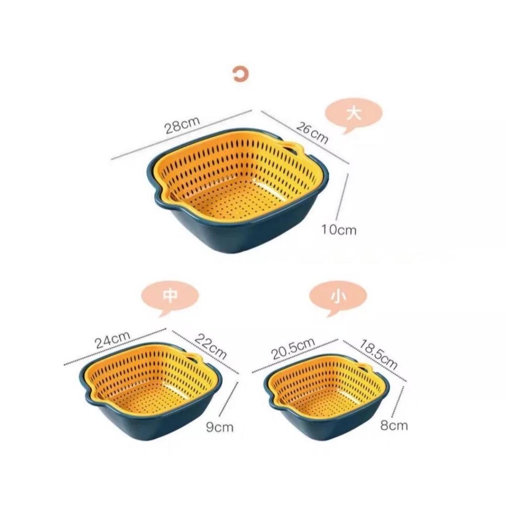 Bộ Thau Rổ Nhựa 6 Món Đa Năng Đựng Thực Phẩm Rau Củ Quả, Chất Liệu Nhựa Cao Cấp