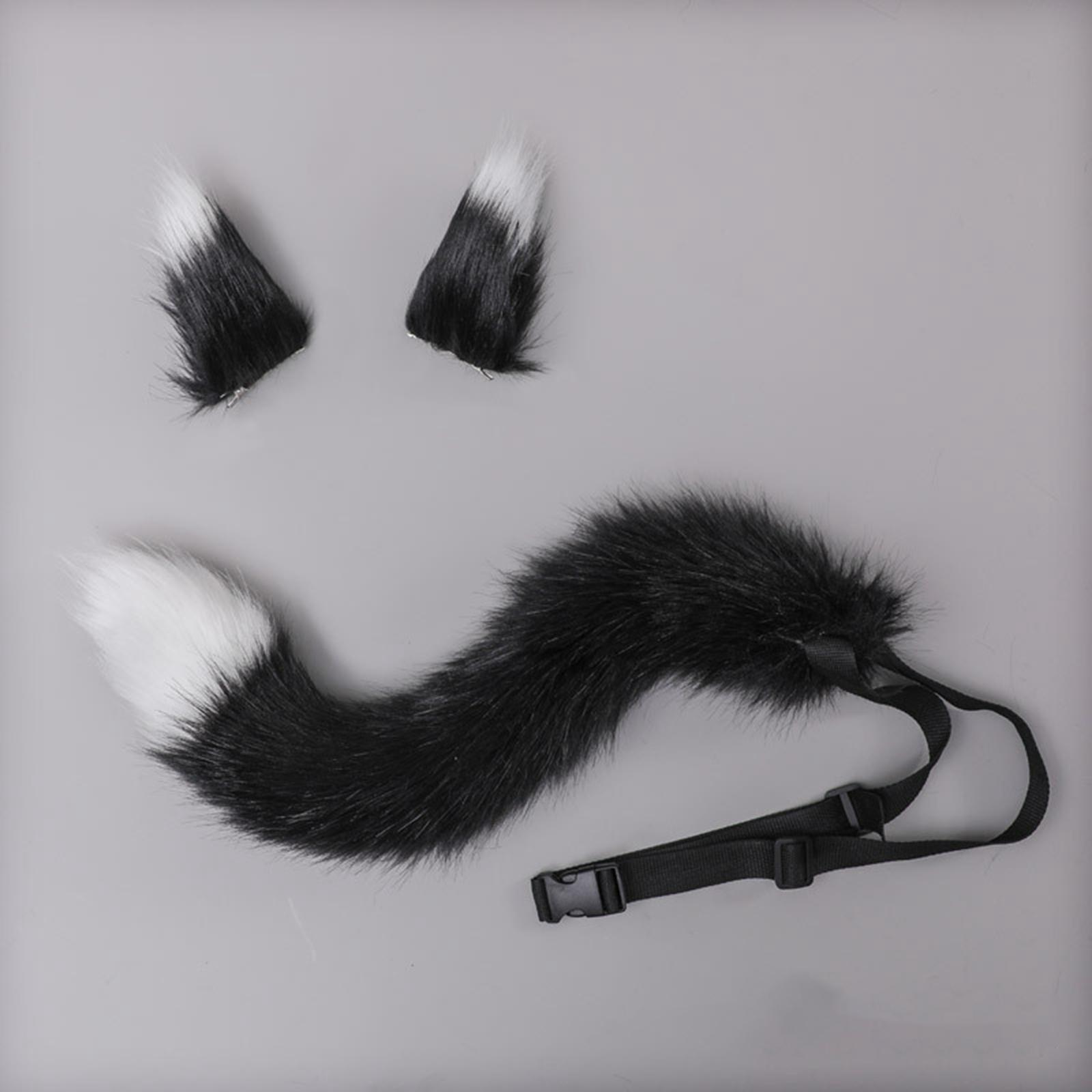 2 Set Ears and Tail Set Costume Accessories Headdress for Kid's Party Stage Performance