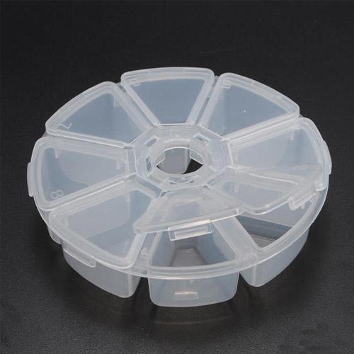 Hộp nhựa tròn 8 ngăn nắp bật Đường kính 10cm Hộp nhựa nhỏ đựng phụ kiện tiện lợi