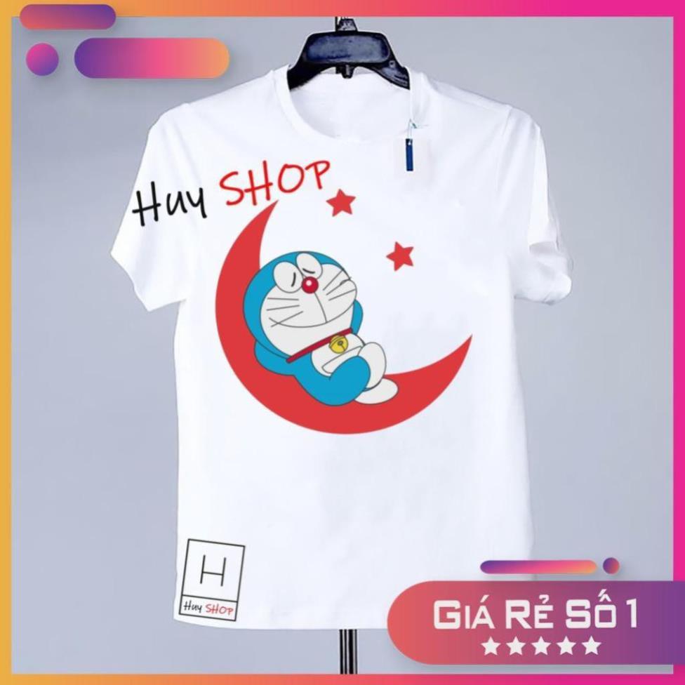 SIÊU PHẨM Áo Thun Doraemon Nữ Nam Trắng Full Size Cotton Mẫu Mới Áo thun Hàn Quốc Unisex - Áo thun tay lỡ 652