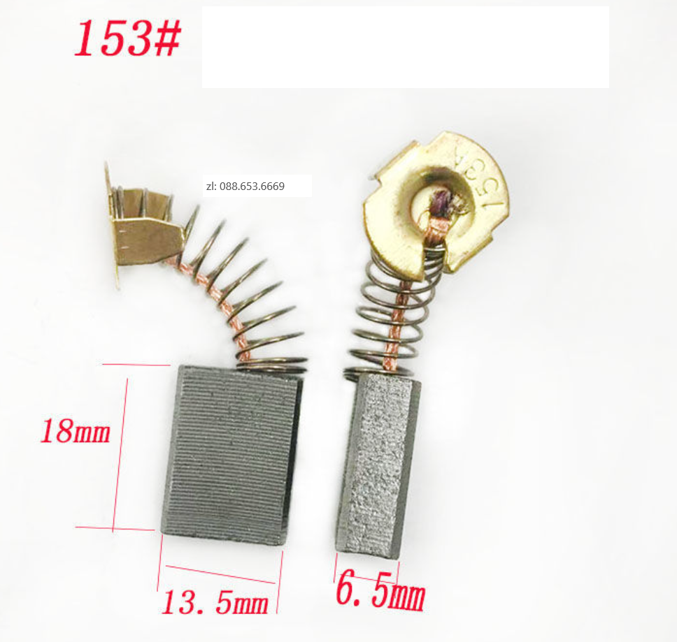 1 cặp chổi than 153 tốt carbon cao chuyên dùng thay cho máy cắt sắt kích thước 18*13.5*6.5mm