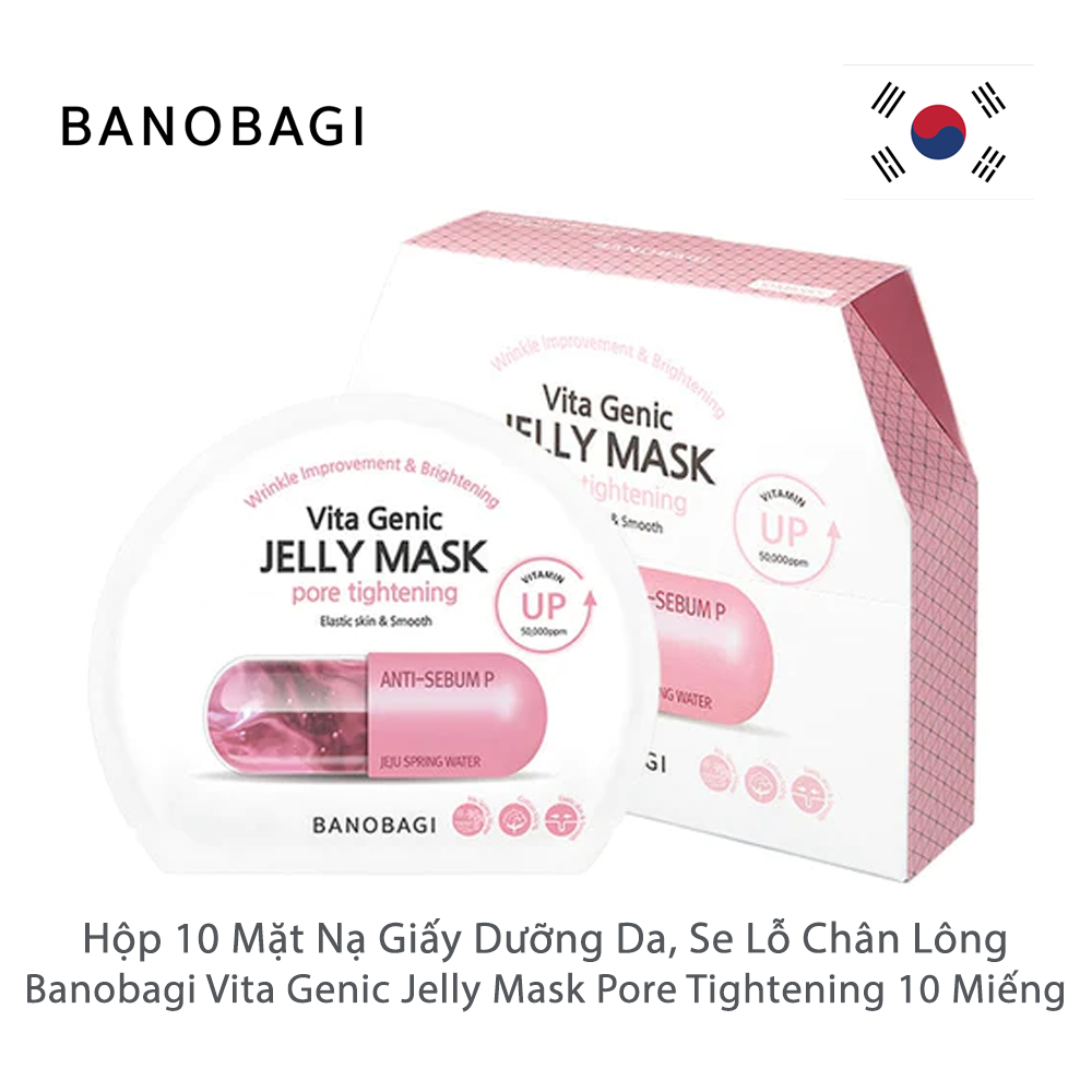 Hộp 10 Mặt nạ dưỡng da BANOBAGI VITA GENIC JELLY MASK PORE TIGHTENING dưỡng da săn chắc mịn màng