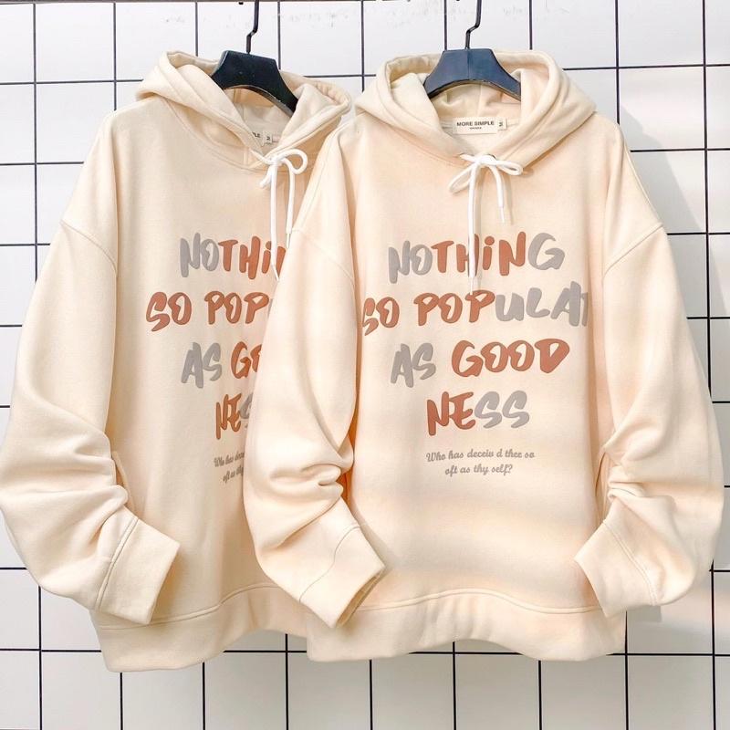 Hoodie POPU Form Rộng Oversize Unisex Vải Nỉ Bông