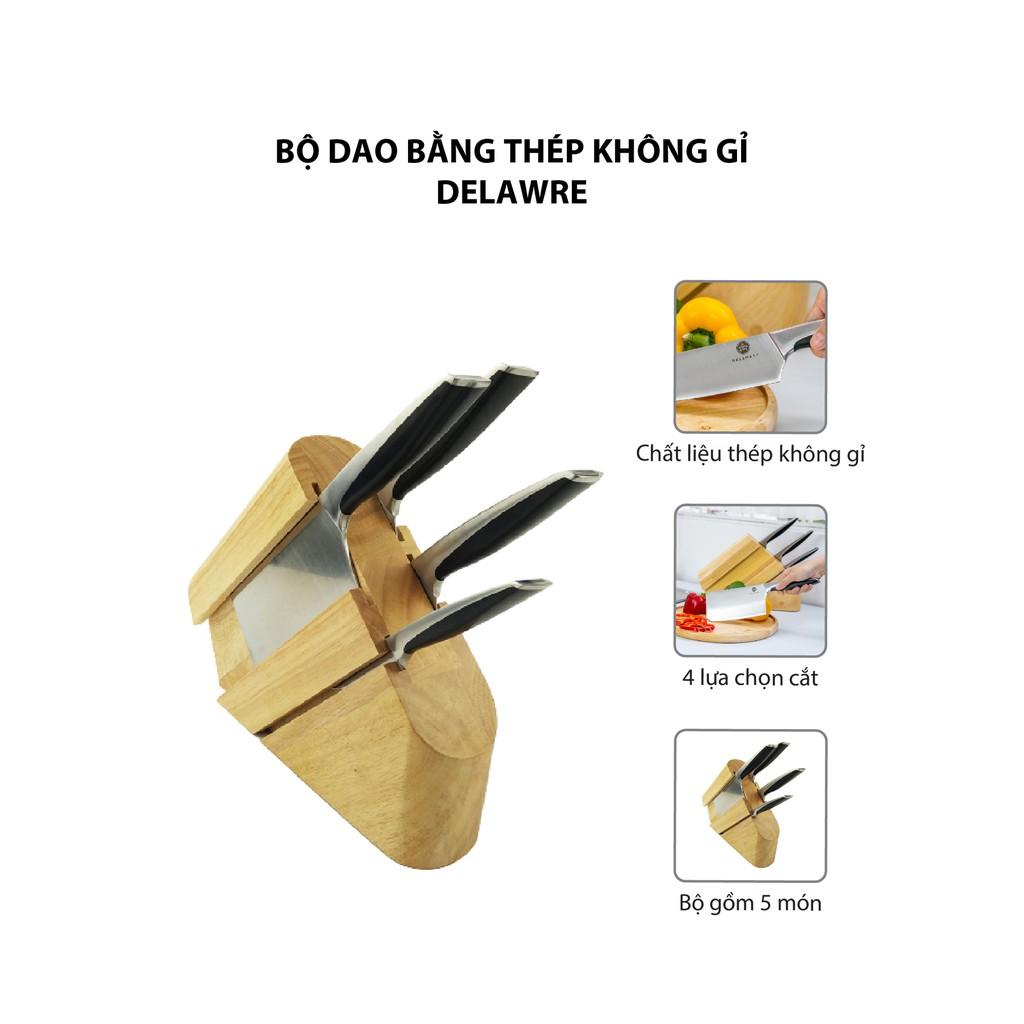 Dao bộ - dao lẻ cao cấp Delaware - 5 món bằng thép không gỉ