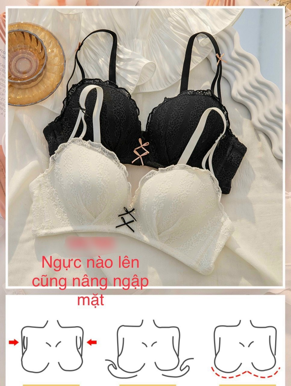 Áo ngực không gọng, mút dày 6cm, thông hơi cao cấp form đẹp mã VA765