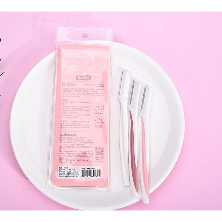 Dao cạo lông mày túi 3 cái bằng thép không gỉ an toàn tiện dụng -- Hitty Beauty