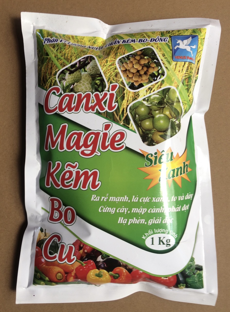 Canxi-Magie-Kẽm-Bo bao 1kg - Phân bón Venus Hoa Kỳ, giúp cây ra rễ mạnh, cứng cây