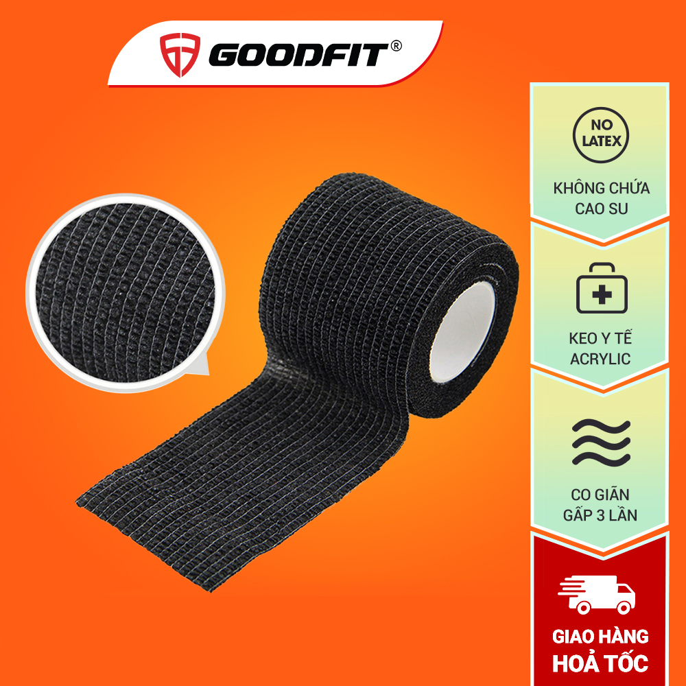 Băng thể thao đàn hồi GoodFit Gotape GT02 thành phần không chứa cao su, không gây dị ứng, dùng được cho vết thương hở, y tế