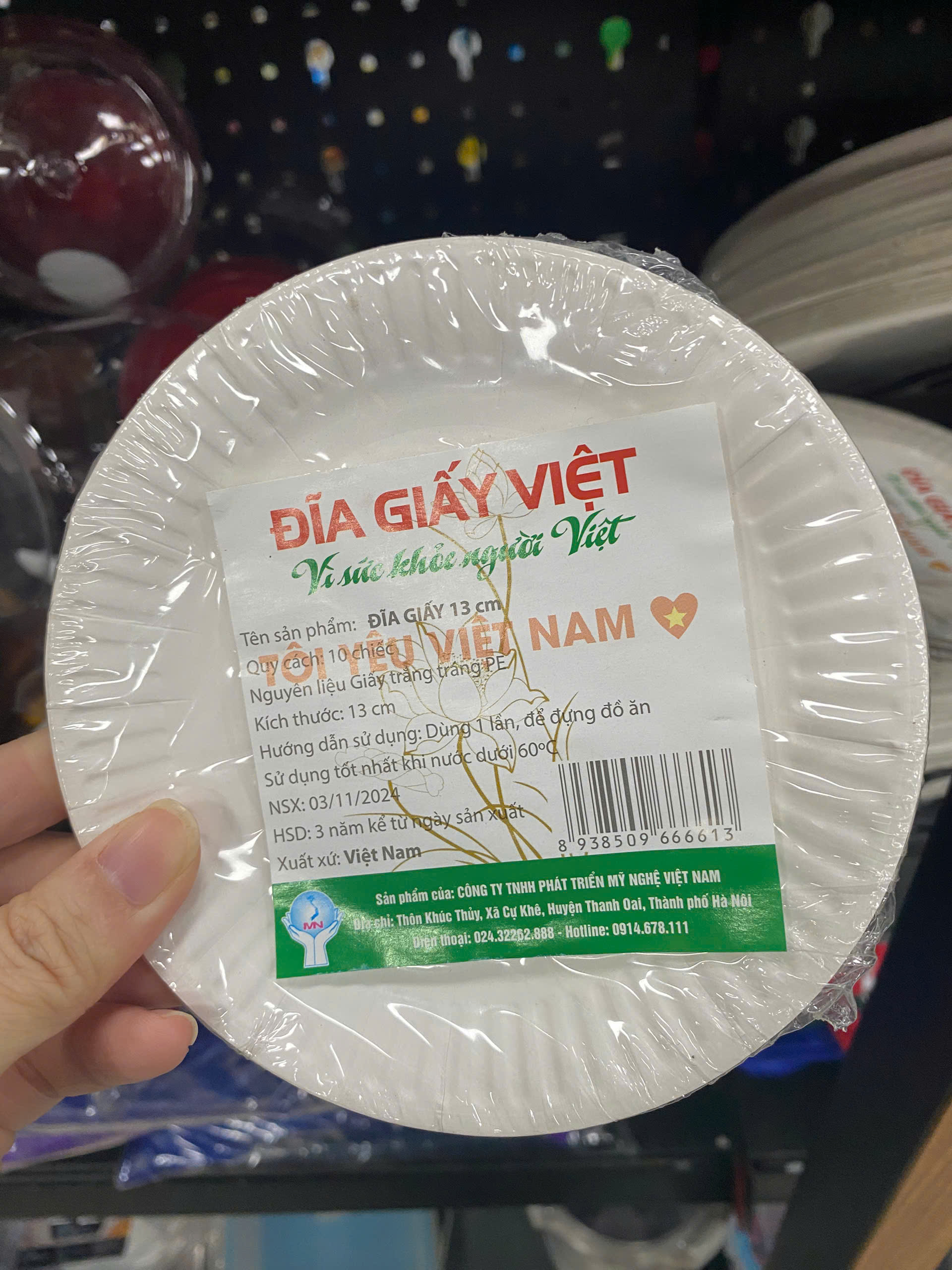 Combo 30 đĩa giấy Việt 13–15cm – Dùng cho tiệc nhẹ, dã ngoại