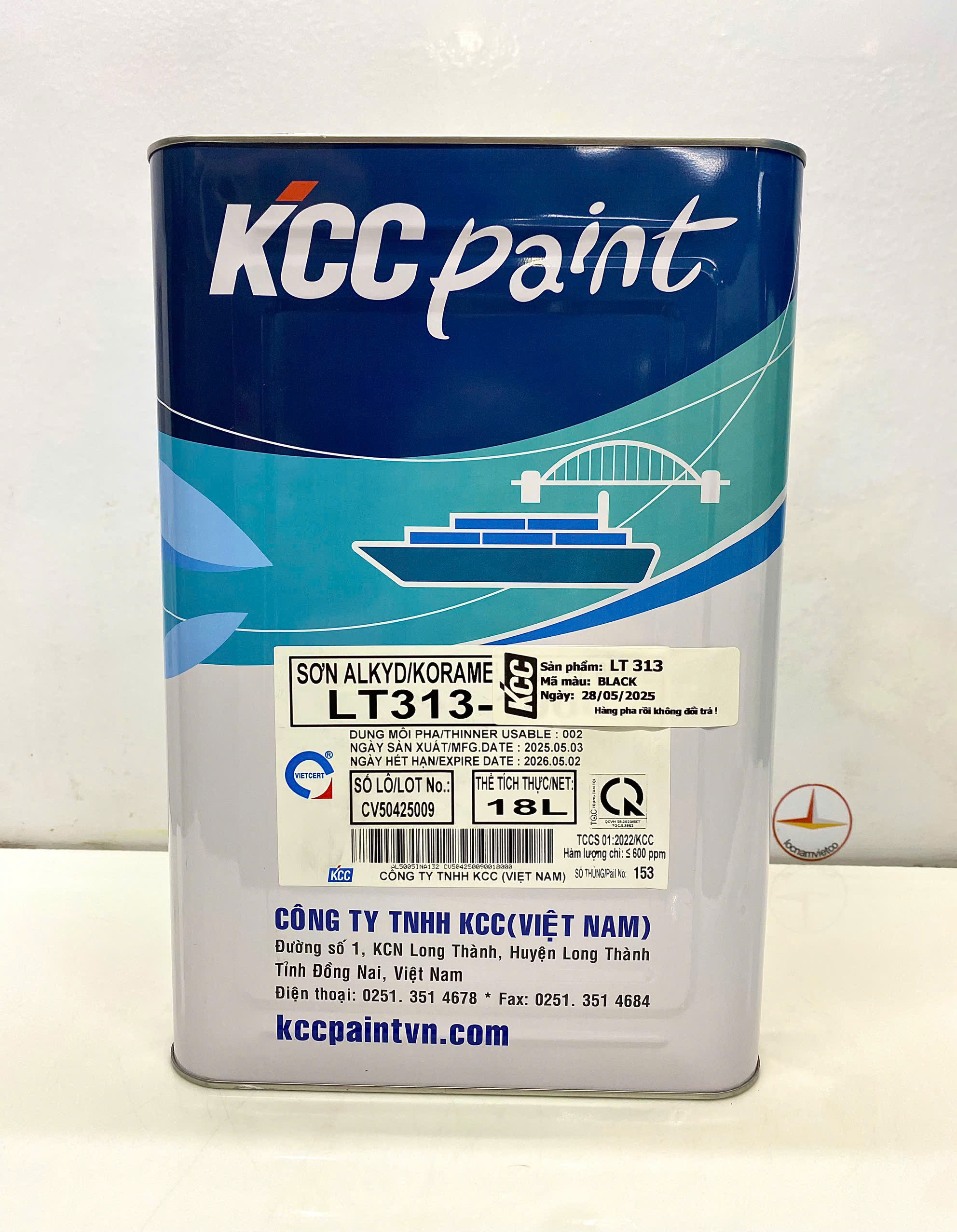 Sơn Alkyd KCC LT313 Base C màu đen 1999 (Black) _18L