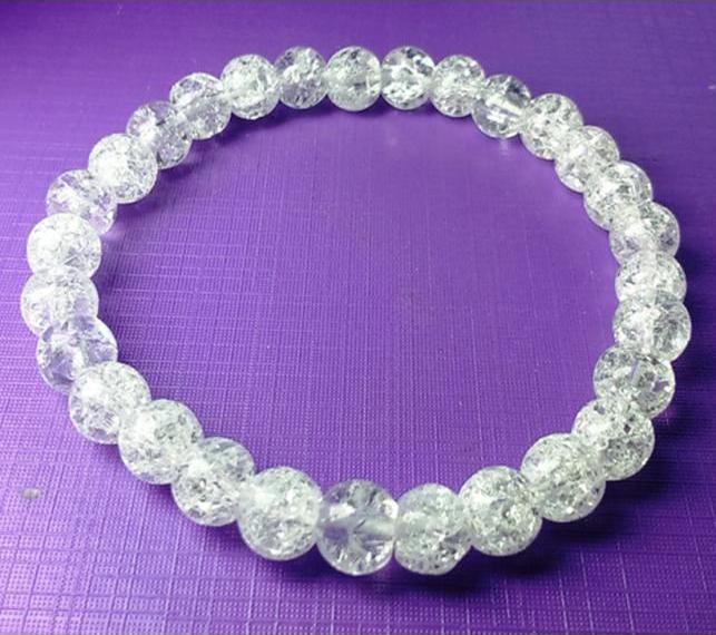 Vòng tay đá Thạch Anh trắng rạn  - 8.00 mm