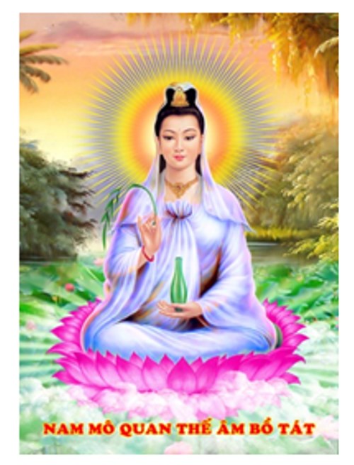 Tranh đính đá quan âm bồ tát VS331 - 75 x 55 cm - chưa đính