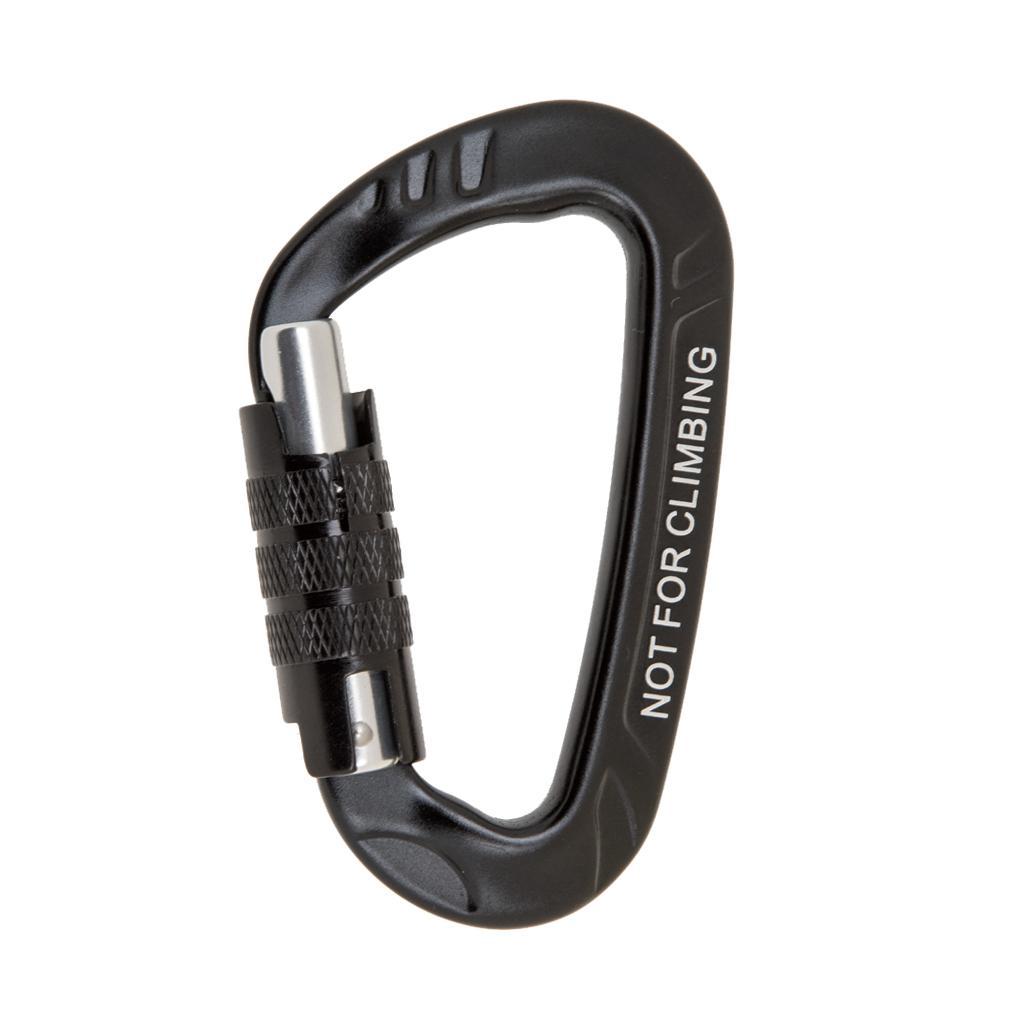 2x12KN D Shape Carabiner Screw Locking Clip Hook Keychain