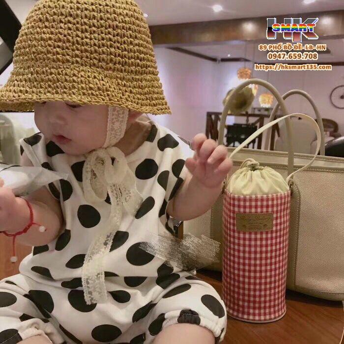 Combo 2 mũ cói kèm dây buộc cho bé mãu mới