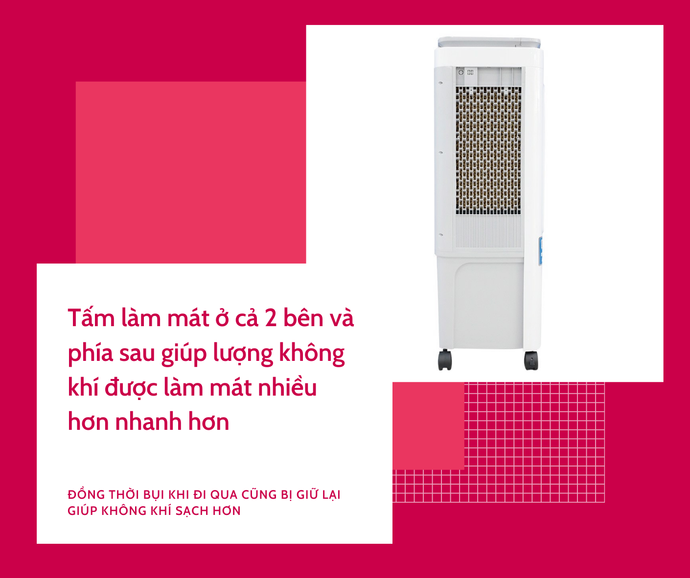 Quạt làm lạnh Không Khí Mishio MK310 80W 30L 34x33x78cm - Hàng chính hãng