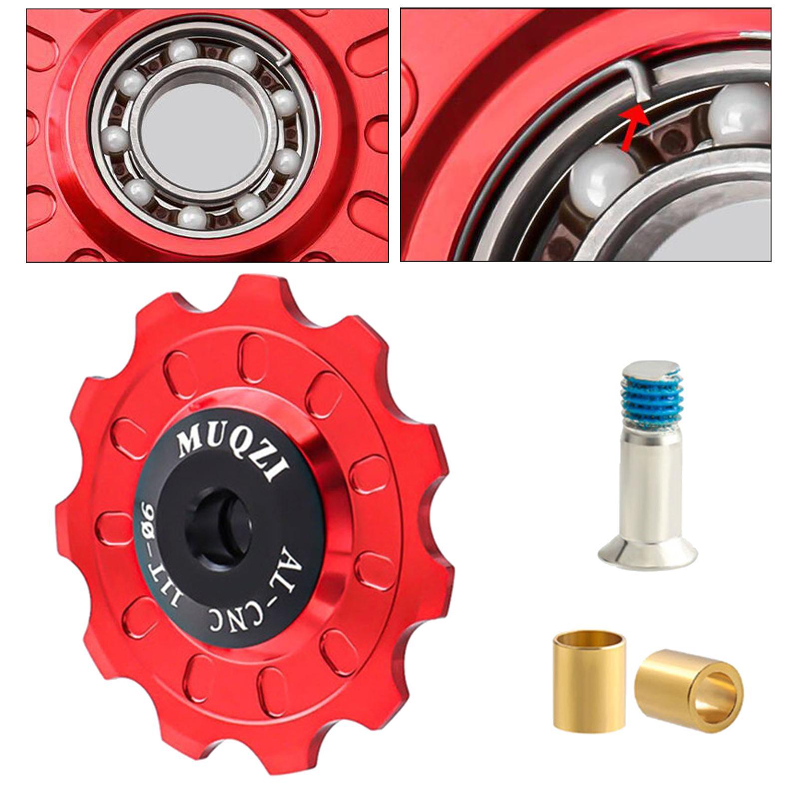 2x Bike Guide Wheel, Aluminum Alloy Rear Derailleur Jockey Wheel Rear Derailleur Pulley Bike Accessories