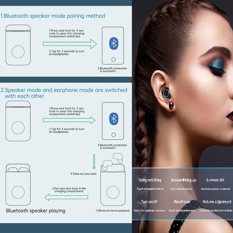 Tai Nghe Bluetooth Không Dây Chống ồn Blutooth Chơi Chơi Game Tai Nghe Pro TWS Loa Nghe Bluetooth đèn pin led