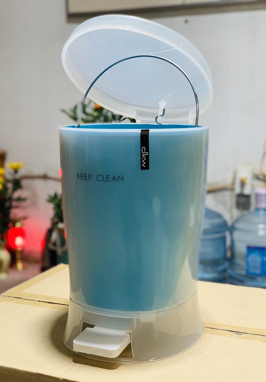 Thùng rác DKW 2 lớp có chân đạp, làm từ nhựa PP cao cấp đảm bảo độ bền - nội địa Thái Lan