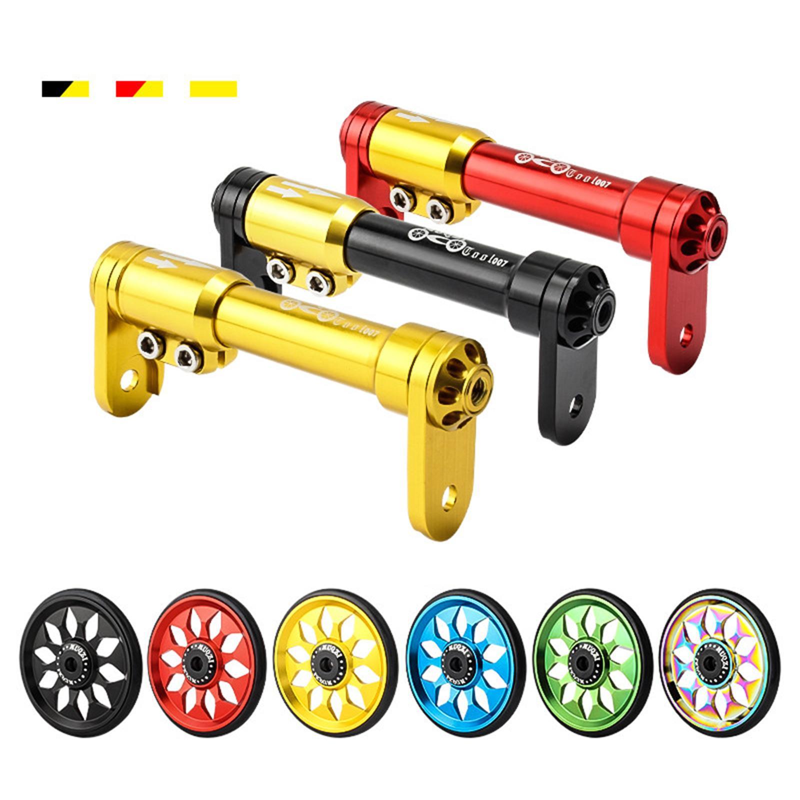 Folding Bike Extension Rod Walking Transport Parts Black