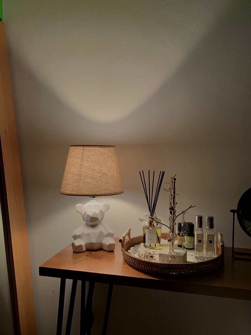 Đèn ngủ hình gấu màu trắng dễ thương bằng gốm sứ DBG002