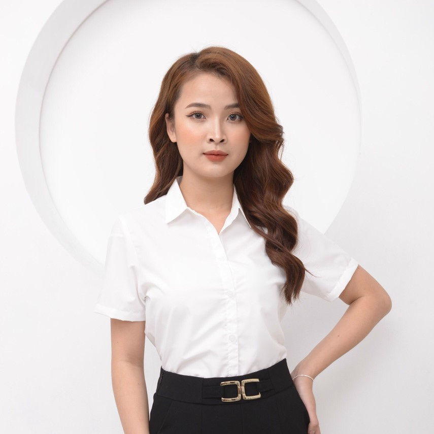 Áo sơ mi trắng trơn nữ công sở cao cấp, áo sơ mi suông nữ basic đi học đi làm chất vải thô lụa đẹp