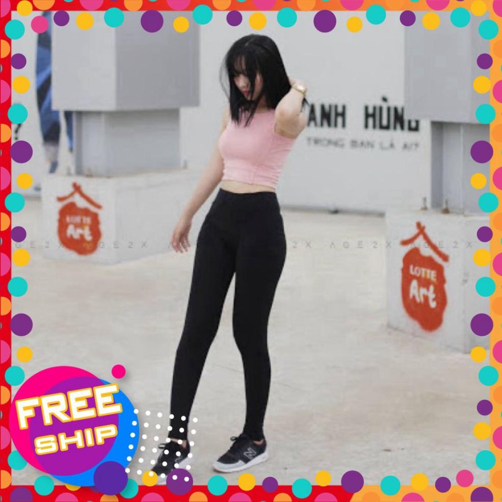 Quần Legging Nâng Mông Ôm Dáng Cạp Cao Chất Vải Dày Dặn Siêu Mềm Mịn