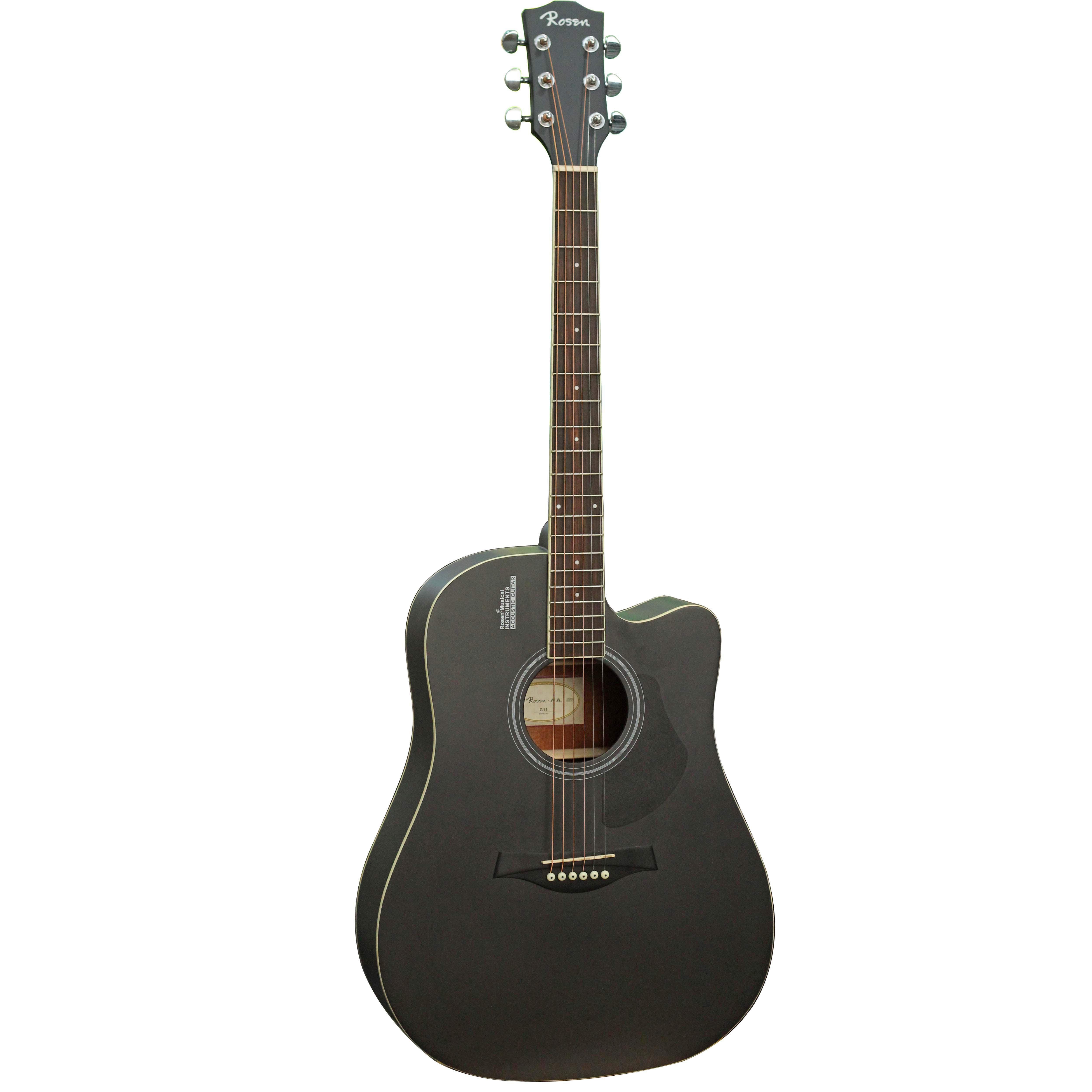 Đàn Guitar Acoustic Rosen G11 Màu Đen Dáng D (Size 41) Phân Phối Chính Hãng - Kèm móng gảy DreamMaker