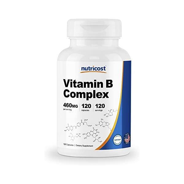 Nutricost High Potency Vitamin B Complex 460mg, 120 Capsules - with Vitamin C - Energy Complex