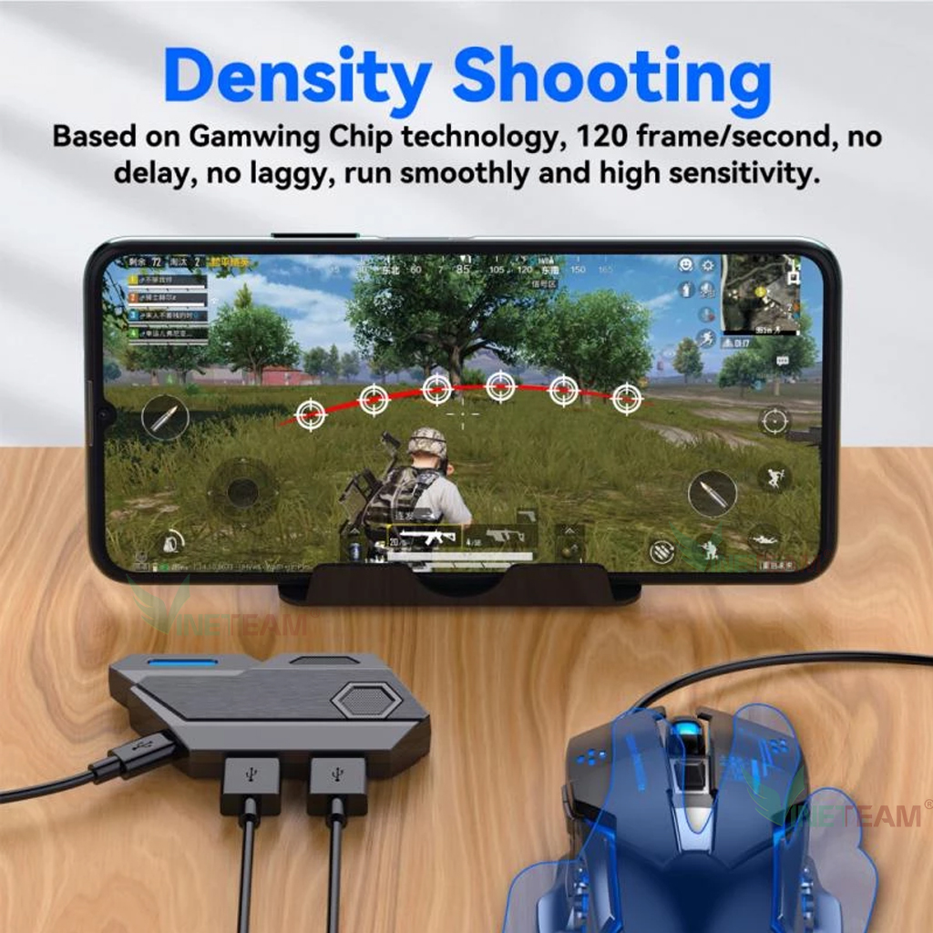 Combo Bộ Chuyển Đổi GMIX SE Bàn Phím K108 Chuột Gaming Chuột Baron VINETTEAM Bluetooth 5.0 Hỗ Trợ Chơi Game Pubg Mobile COD Freefire World of Tank -  Hàng Chính Hãng