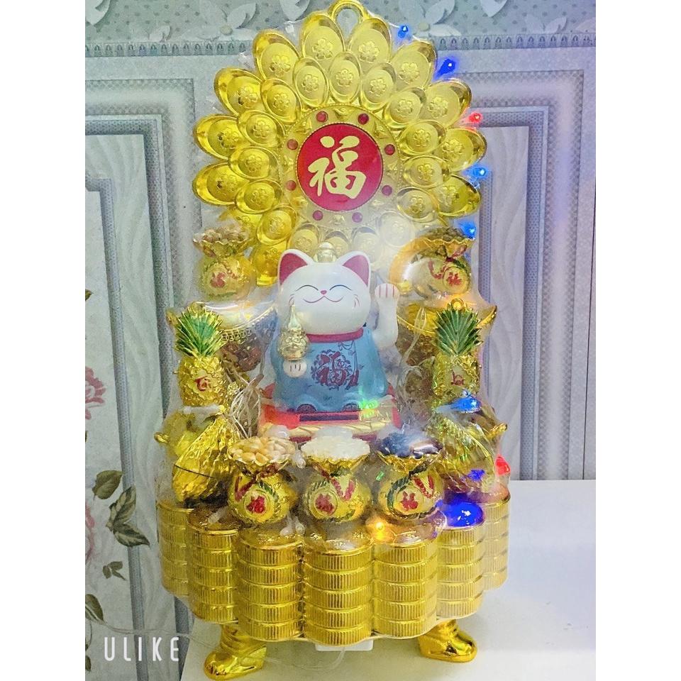 Tháp mèo thần tài xanh có đèn led