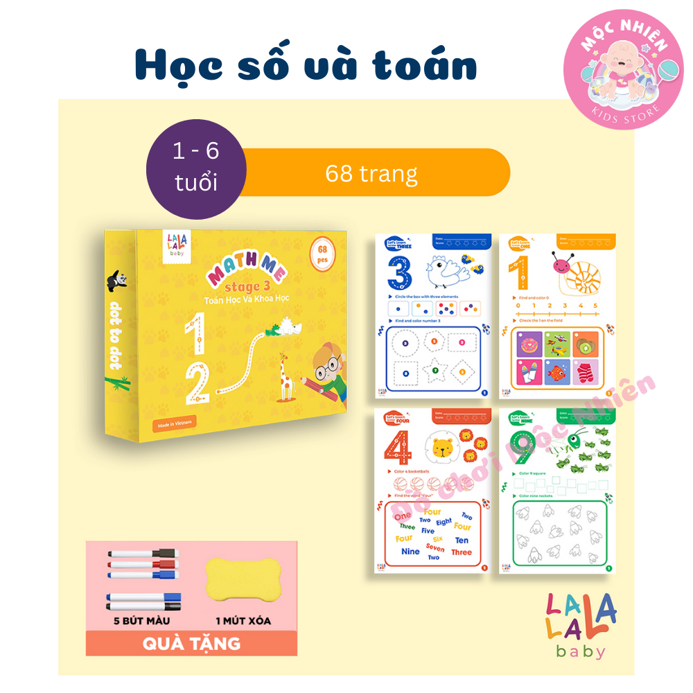 Đồ chơi giáo dục, học liệu thông minh cho bé xóa được, học liệu giáo dục sớm thương hiệu Lalala Baby 68 Trang