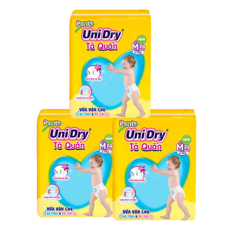Combo 3 gói Tã quần Unidry M74 (6 - 11 kg)