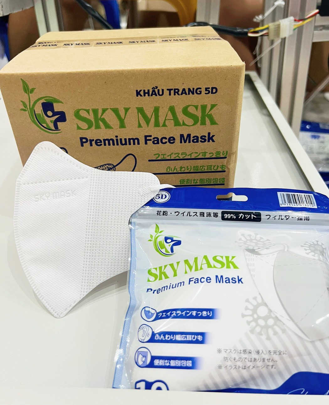 Thùng mini 100 cái - Khẩu trang 5D - kháng virus, chống bụi mịn. vải kháng khuẩn