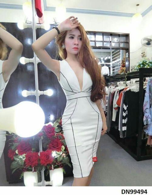 Đầm body viền ngực sâu