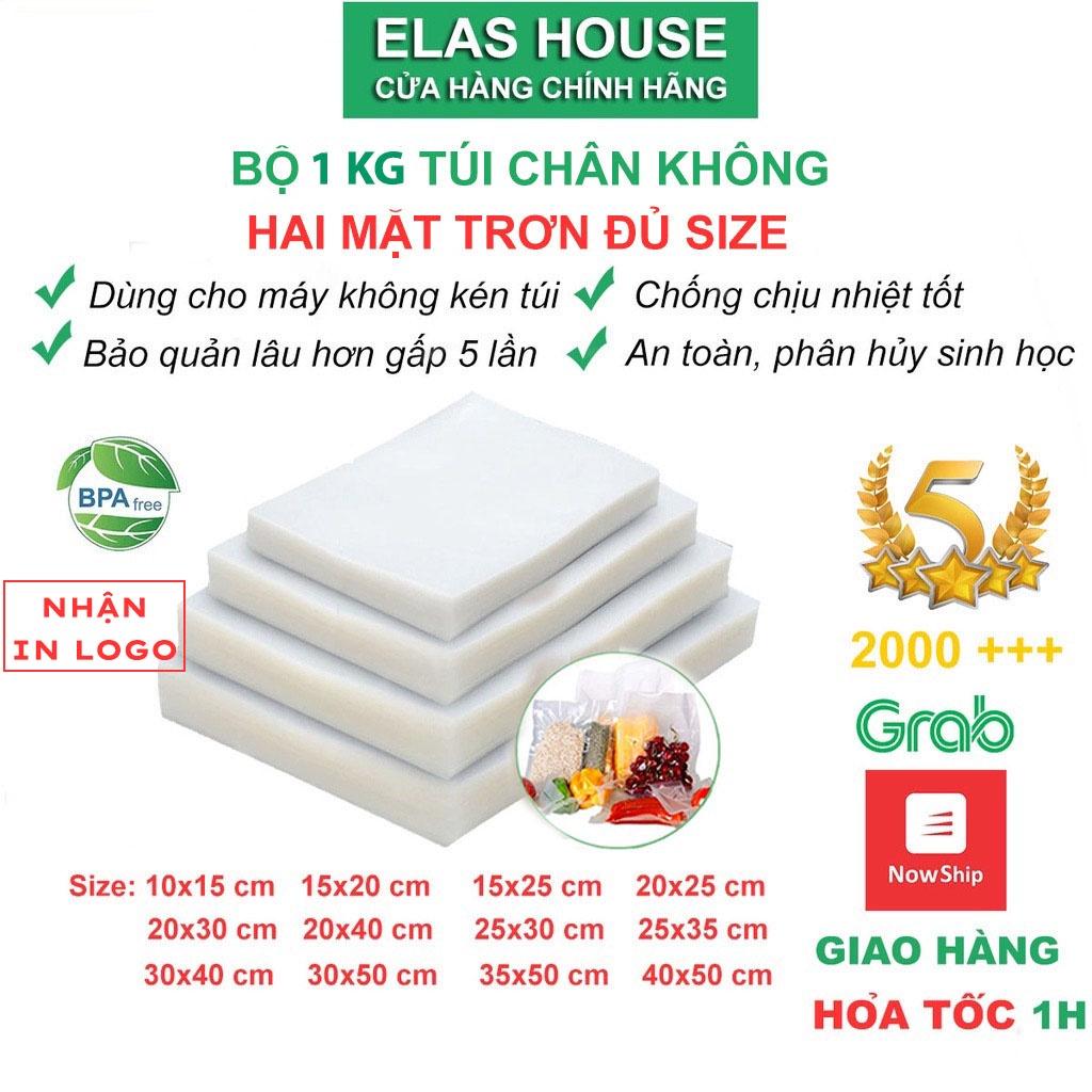 Túi hút chân không thực phẩm hai mặt trơn, 1kg túi hút chân không PA PE trơn dày 10 zem cao cấp đủ size