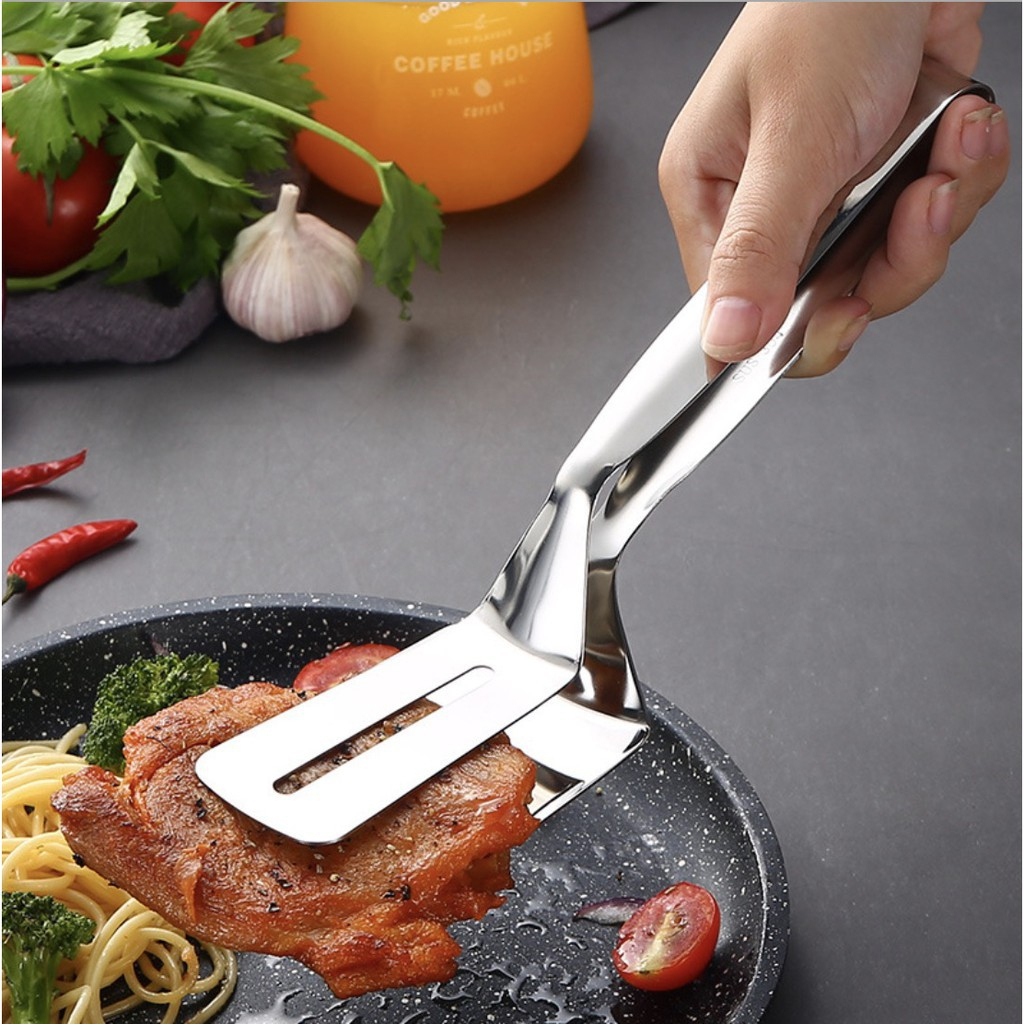 Kẹp Gắp Thức Ăn, Dụng Cụ Kẹp Gắp Nóng Chiên Cá, Thịt Nướng Bằng INOX Cao Cấp An Toàn, Tiện Dụng - HENRYSA