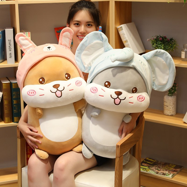 Gấu Bông Chuột Hamster Cosplay (45 cm) Gb96 + Tặng 1 Hộp Đựng Mắt Kính Có Móc Treo