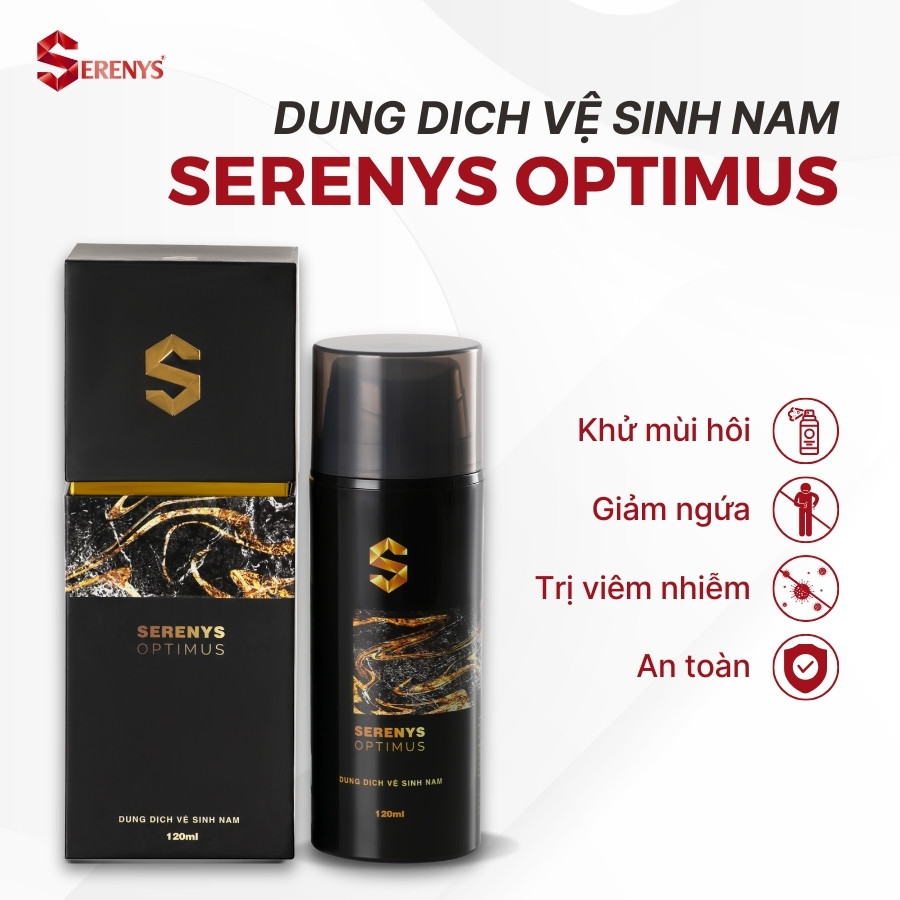 Combo 2 chai Dung dịch vệ sinh khử mùi làm sạch, sáng da phụ khoa nam giới Serenys Optimus 120ml