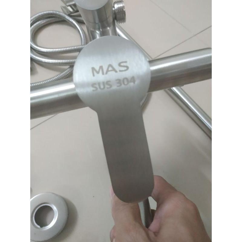 Sen cây tắm đứng nóng lạnh inox 304 bát vuông