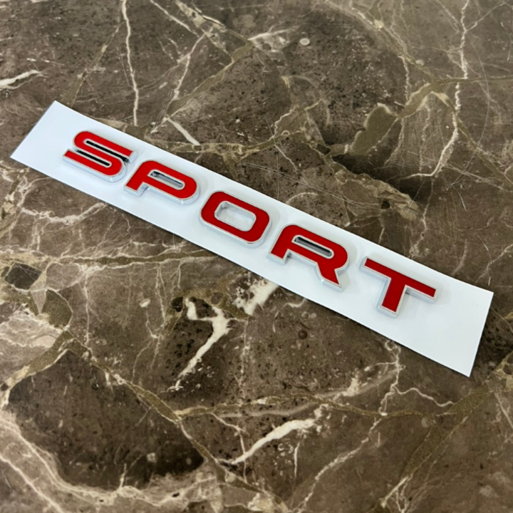 Decal tem chữ Sport dán đuôi xe ô tô G100707 - Chất liệu: Nhựa ABS cao cấp