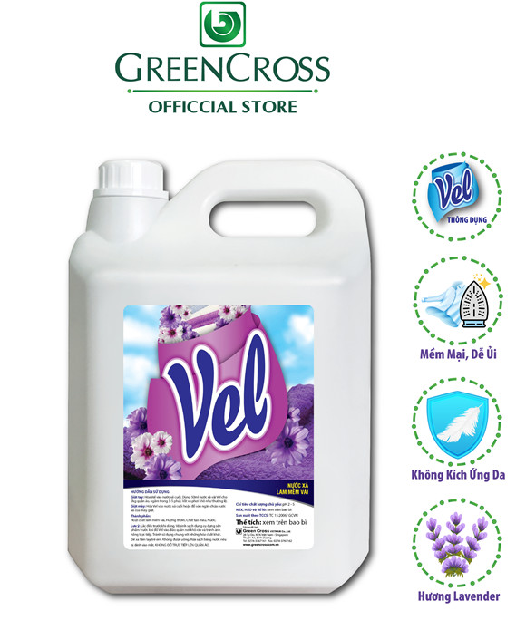 NƯỚC XẢ VẢI VEL CAN 5L - TẶNG 1 CHAI AXO TẨY GIỮ MÀU 800ML HOA ĐÀO/LAVENDER