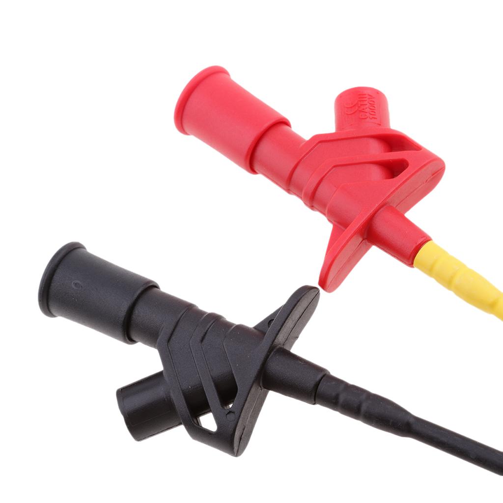 2x Insulated Quick Piercing Test Clips Multimeter Test Probe Spring Load