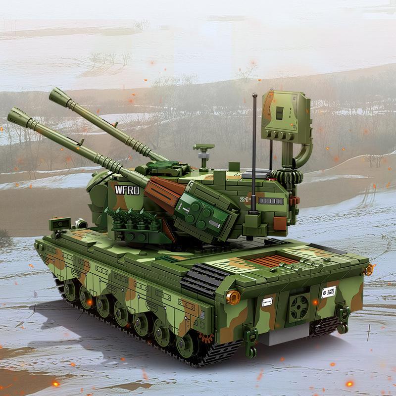 Đồ chơi Lắp ráp Xe Tăng chống tên lưa, Kazi 84143 Flakpz Gepard Tank, Xếp hình thông minh