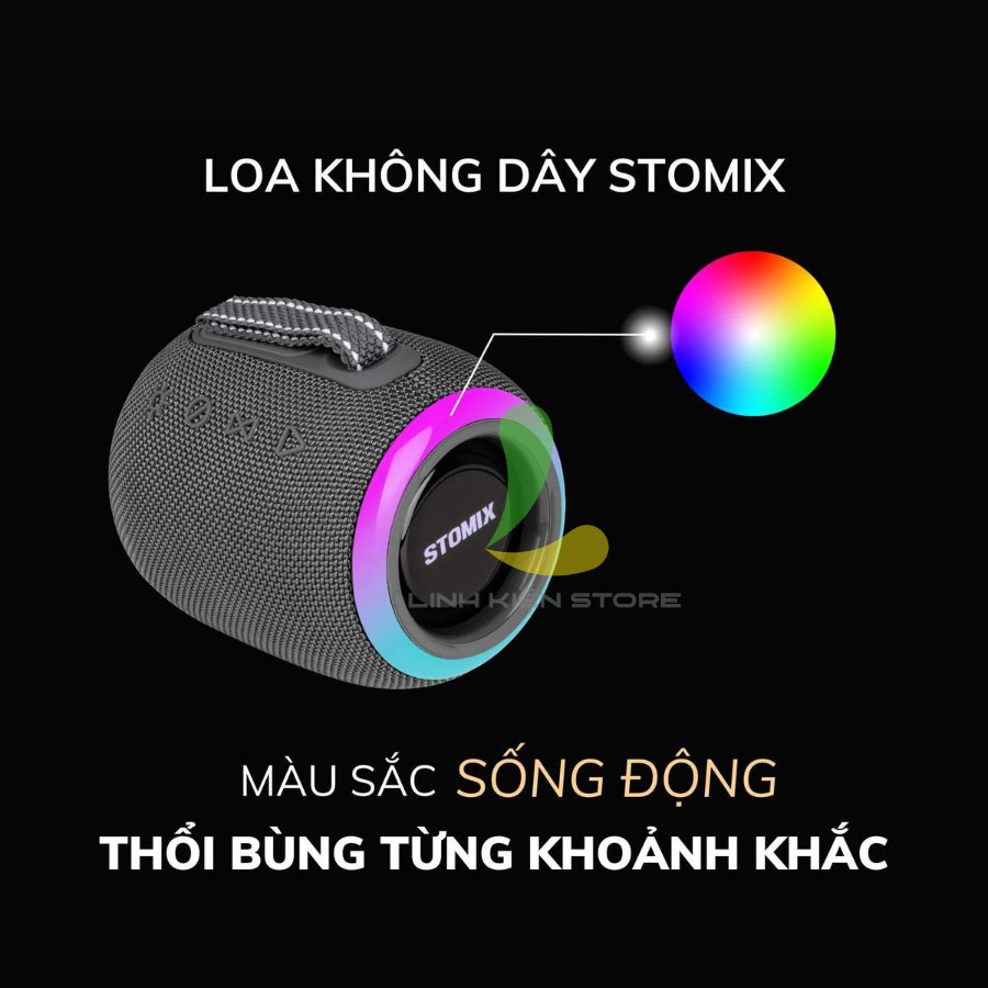 Loa Bluetooth GoChek Stomix C8 - Loa nghe nhạc mini khả năng chống nước IPX7, chuẩn nén âm thanh AAC - Hàng chính hãng