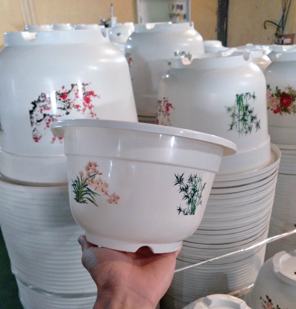 Chậu nhựa trồng cây hoa văn 4 mùa - Chậu trồng hoa cây cảnh chất lượng cao bền đẹp / Hồng Thanh Garden